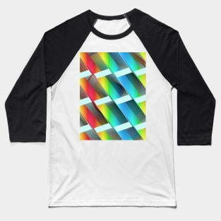 Geometric Wave #2 - Repeat Pattern Modular Synth Art Baseball T-Shirt